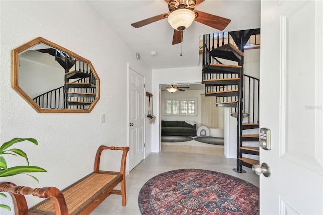 1735 Maryland Ave NE, Saint Petersburg, FL 33703 - foyer featuring ceiling fan and stairway