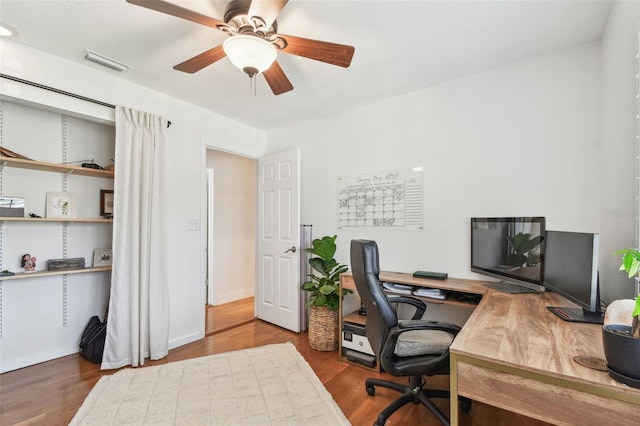 1735 Maryland Ave NE, Saint Petersburg, FL 33703 - office space with wood finished floors and a ceiling fan