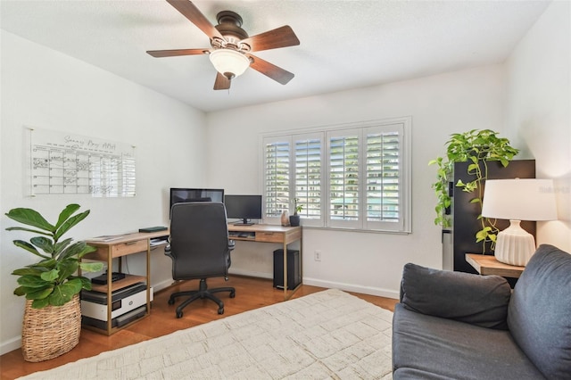 1735 Maryland Ave NE, Saint Petersburg, FL 33703 - office space with wood finished floors, baseboards, and a ceiling fan