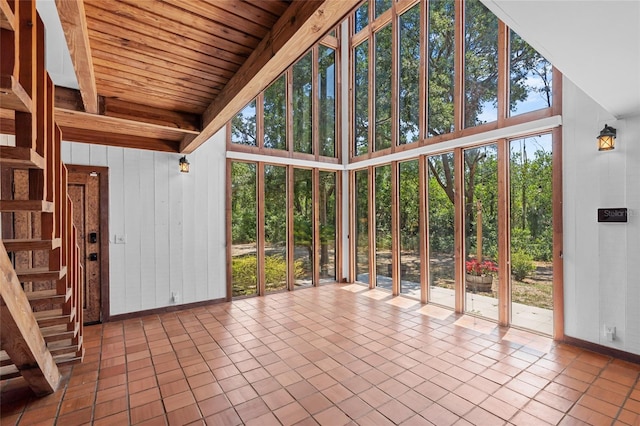 view of unfurnished sunroom
