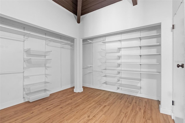 spacious closet featuring wood finished floors
