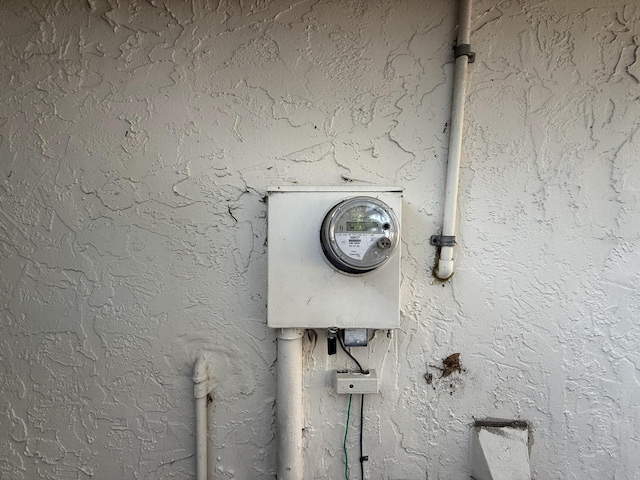 exterior details with electric meter