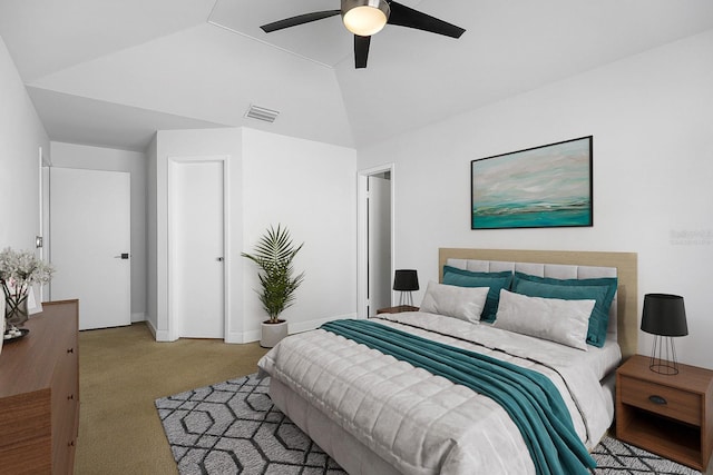1227 Tuxford Dr, Brandon, FL 33511 - carpeted bedroom with lofted ceiling and a ceiling fan