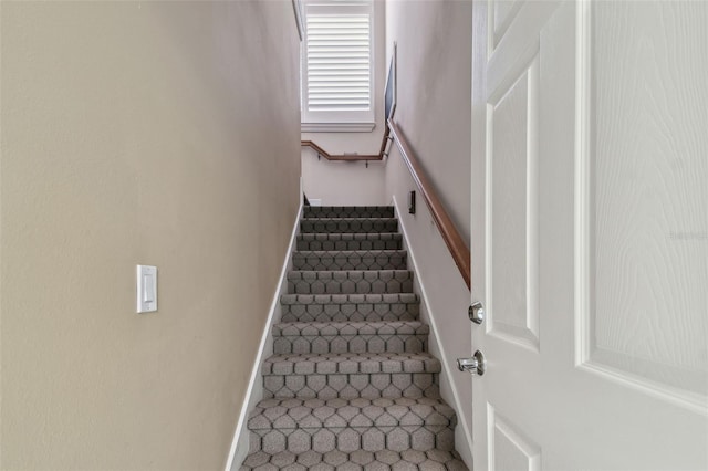 stairs with baseboards