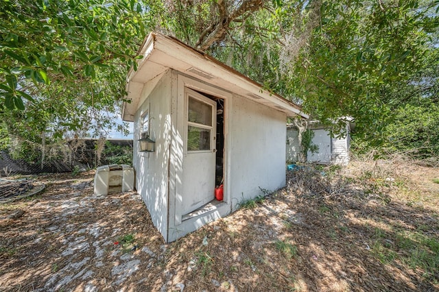 view of shed