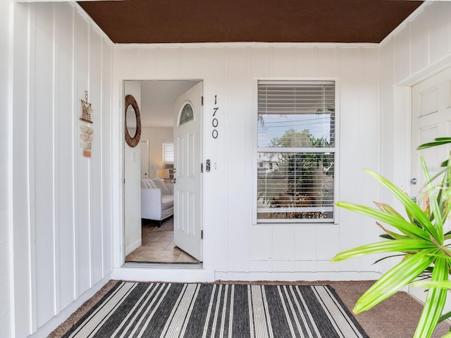 1700 25th St N, Saint Petersburg, FL 33713 - doorway to property with board and batten siding