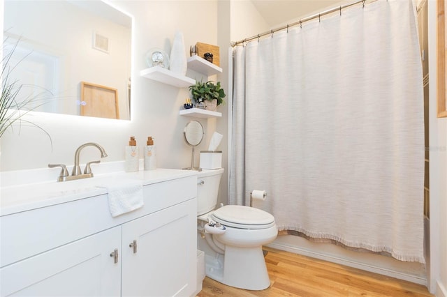10473 Villa View Cir, Tampa, FL 33647 - bathroom with vanity, toilet, wood finished floors, and visible vents