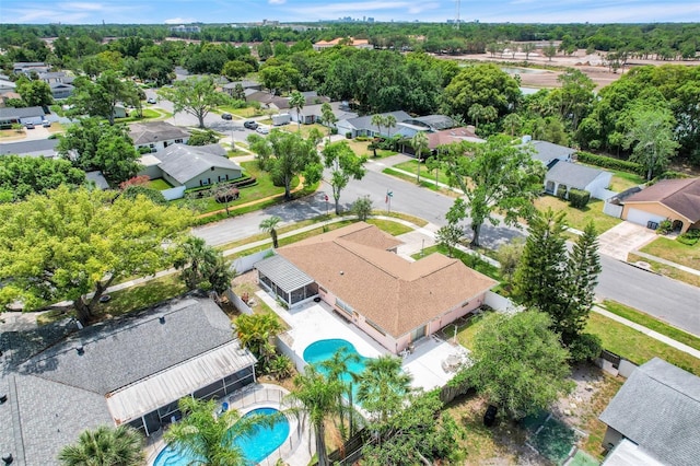 aerial view featuring a residential view