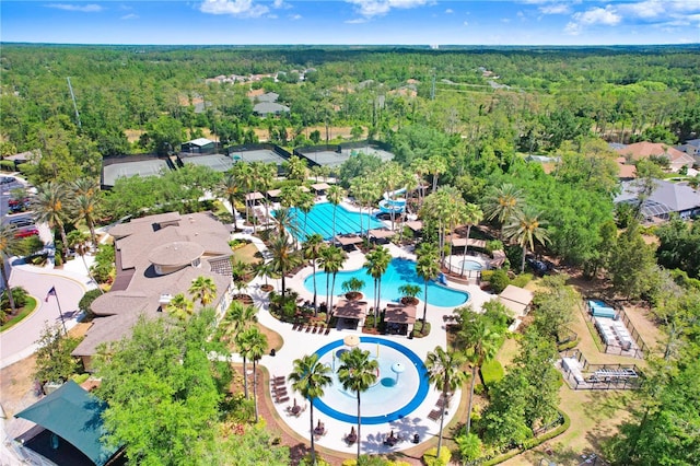 3243 Watermark Dr, Wesley Chapel, FL 33544 - aerial view featuring a forest view