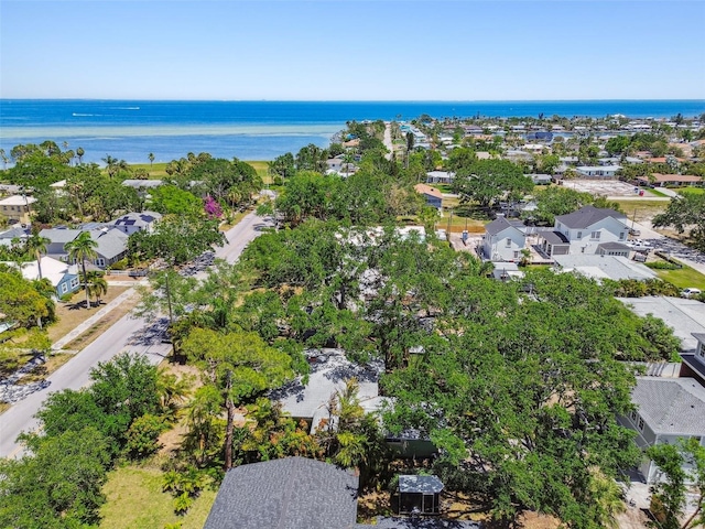 bird's eye view with a residential view and a water view