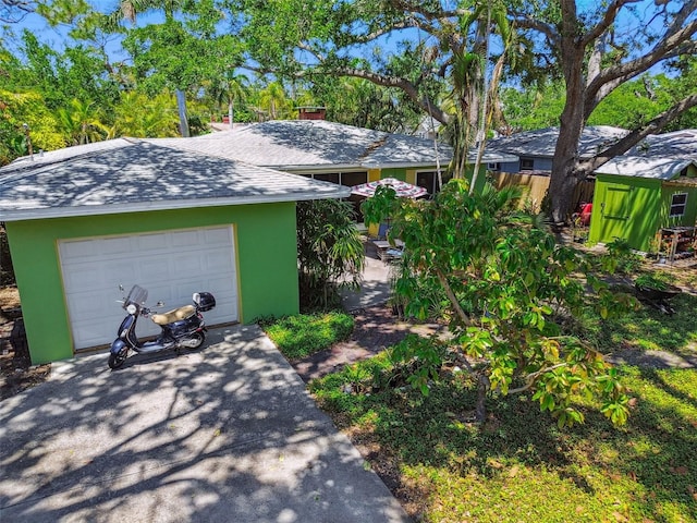 garage with driveway