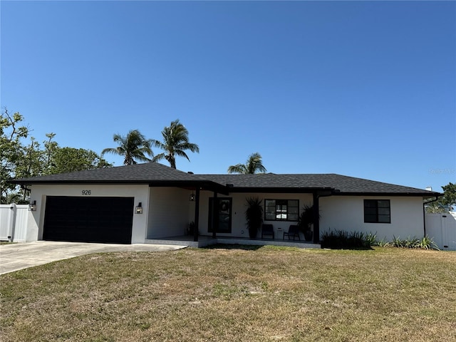 926 Eagle Ln, Apollo Beach, FL 33572 - ranch-style home featuring a garage, fence, driveway, and a front lawn