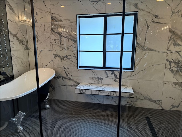 926 Eagle Ln, Apollo Beach, FL 33572 - full bathroom with a freestanding bath and a shower