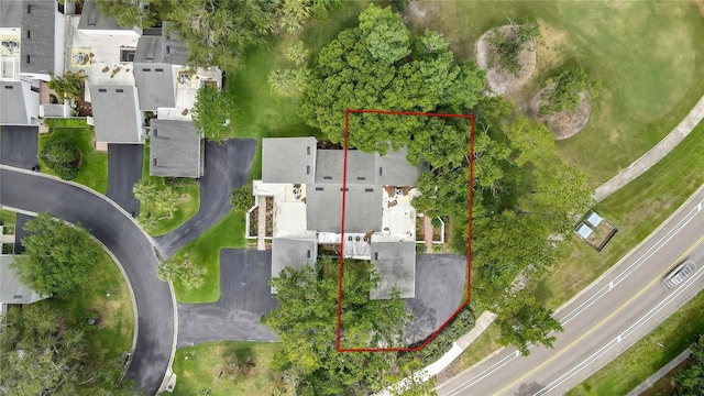 4175 Northmeadow Cir Unit 4175, Tampa, FL 33618 - aerial perspective of suburban area featuring property boundaries highlighted
