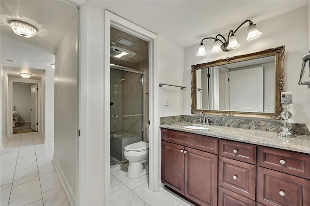 4175 Northmeadow Cir Unit 4175, Tampa, FL 33618 - full bathroom featuring a shower stall, vanity, toilet, and tile patterned floors