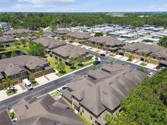 drone / aerial view with a residential view