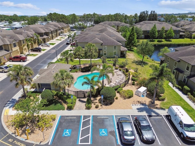 bird's eye view with a residential view