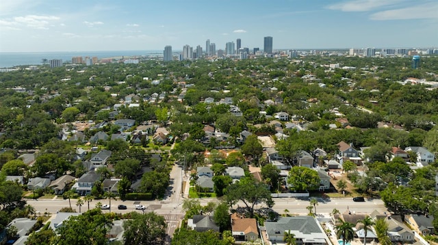 drone / aerial view featuring a view of city