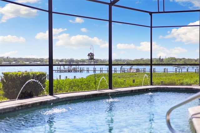 pool featuring a water view
