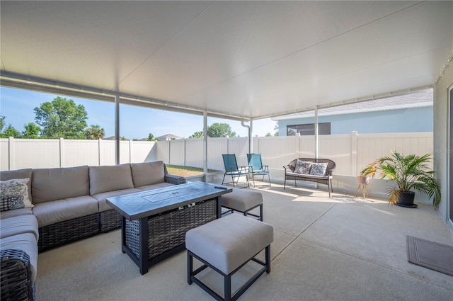 sunroom / solarium featuring an outdoor living space