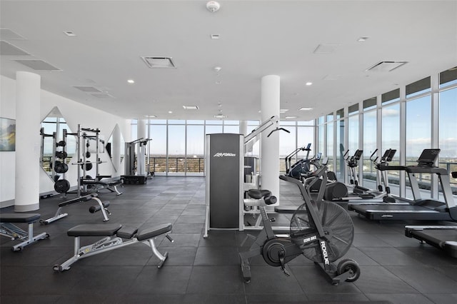 777 3rd Ave N Unit 1403, Saint Petersburg, FL 33701 - gym with a wall of windows and visible vents