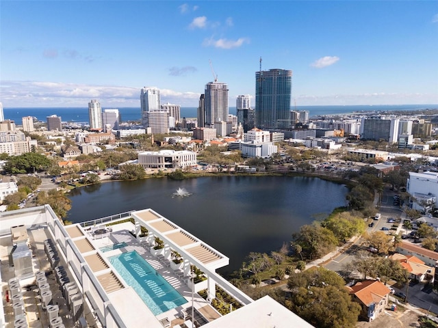 777 3rd Ave N Unit 1403, Saint Petersburg, FL 33701 - drone / aerial view with a water view and a city view