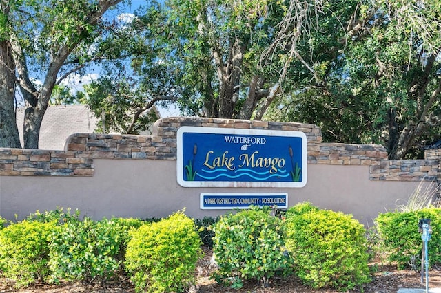 view of community sign