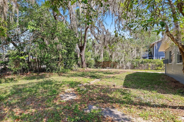 view of yard with fence