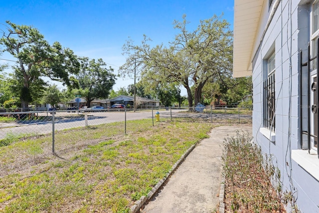 view of yard with fence