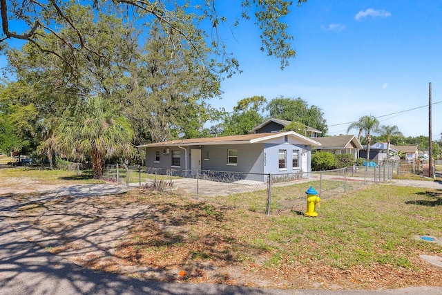 view of front of home with fence