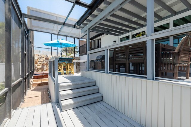2202 Donato Dr, Belleair Beach, FL 33786 - wooden deck with area for grilling
