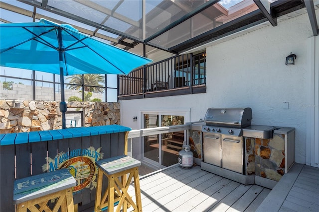 2202 Donato Dr, Belleair Beach, FL 33786 - wooden deck with grilling area
