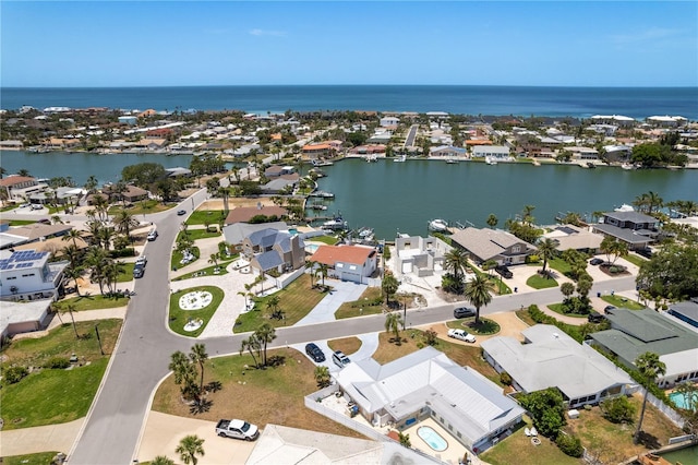 2202 Donato Dr, Belleair Beach, FL 33786 - bird's eye view with a water view and a residential view