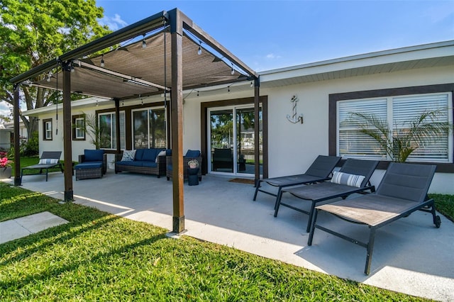 view of patio with an outdoor living space