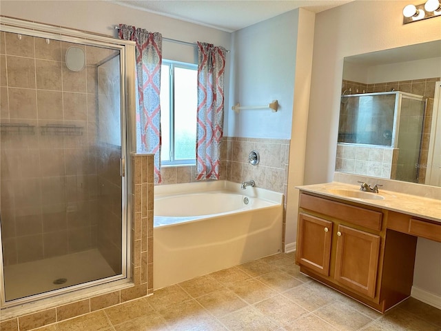 2820 Pankaw Ln, Valrico, FL 33596 - full bath featuring a stall shower, vanity, and a bath