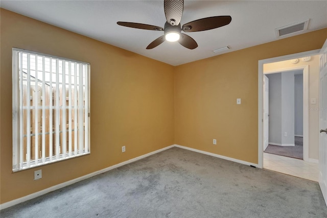 1601 Westerly Dr, Brandon, FL 33511 - carpeted empty room with ceiling fan, visible vents, and baseboards