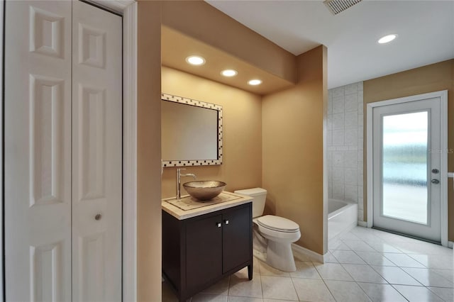 1601 Westerly Dr, Brandon, FL 33511 - bathroom featuring a closet, tile patterned flooring, toilet, and vanity