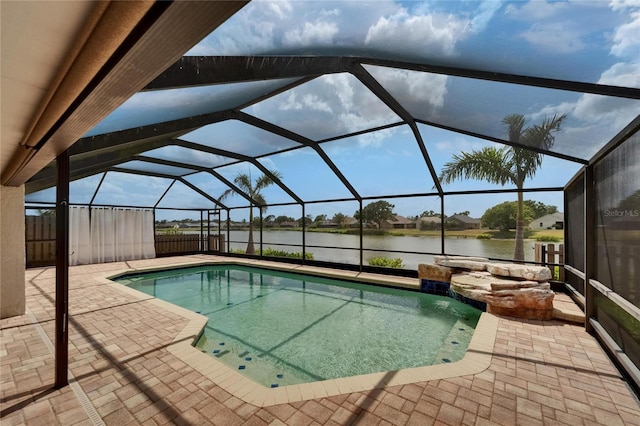 1601 Westerly Dr, Brandon, FL 33511 - pool featuring a lanai, a water view, and a patio area