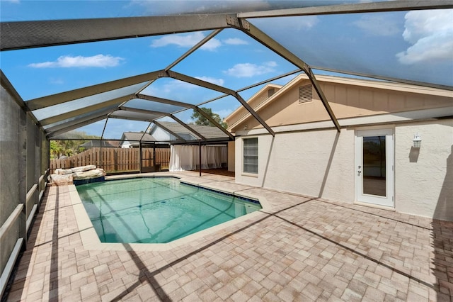 1601 Westerly Dr, Brandon, FL 33511 - view of swimming pool featuring a fenced in pool, a lanai, a fenced backyard, and a patio area