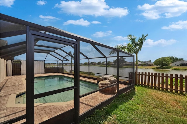 1601 Westerly Dr, Brandon, FL 33511 - outdoor pool with a water view, a lanai, and a fenced backyard