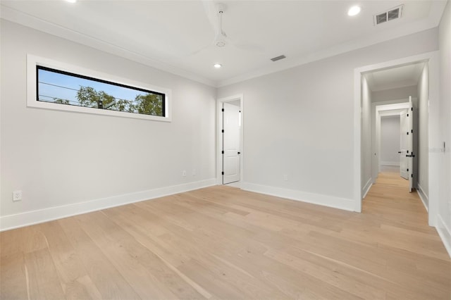 2218 S Occident St, Tampa, FL 33629 - spare room with baseboards, a ceiling fan, light wood-type flooring, and visible vents