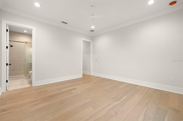 2218 S Occident St, Tampa, FL 33629 - unfurnished bedroom featuring recessed lighting, light wood finished floors, ensuite bath, and visible vents