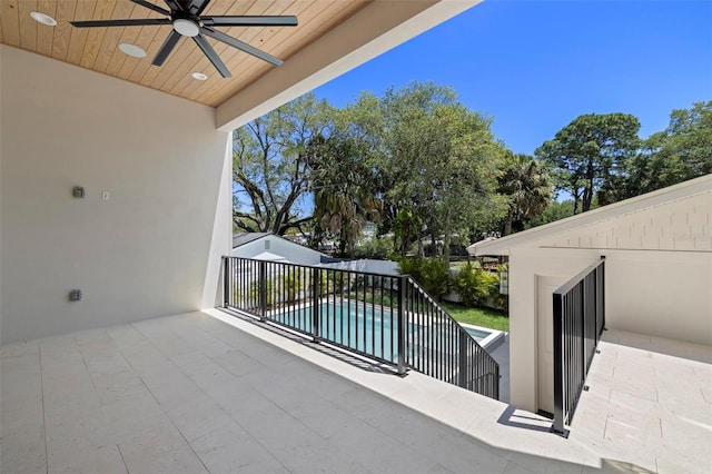 2218 S Occident St, Tampa, FL 33629 - view of patio with ceiling fan and a fenced in pool