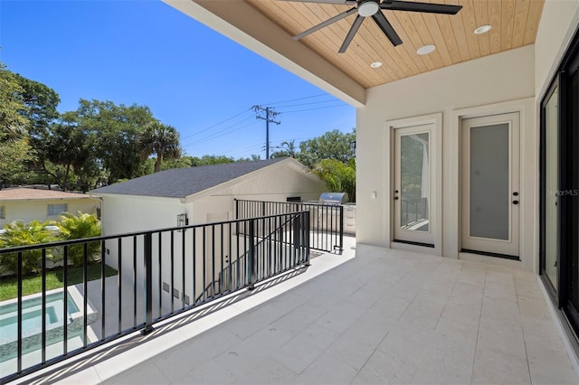 2218 S Occident St, Tampa, FL 33629 - balcony featuring a ceiling fan