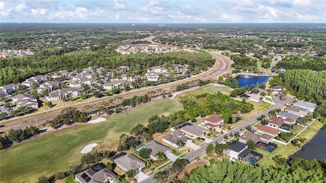 10517 Palm Cove Ave, Tampa, FL 33647 - birds eye view of property with a water view, golf course view, and a residential view