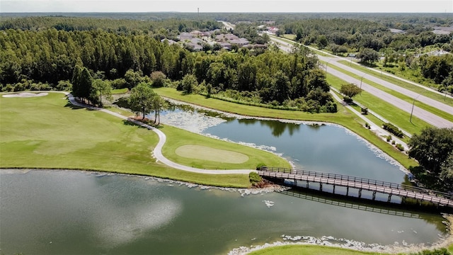10517 Palm Cove Ave, Tampa, FL 33647 - aerial view featuring a water view, a forest view, and golf course view