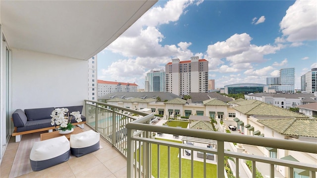 balcony with a view of city