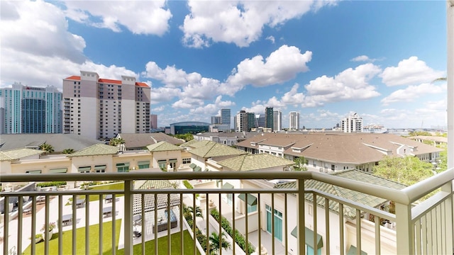 balcony with a view of city