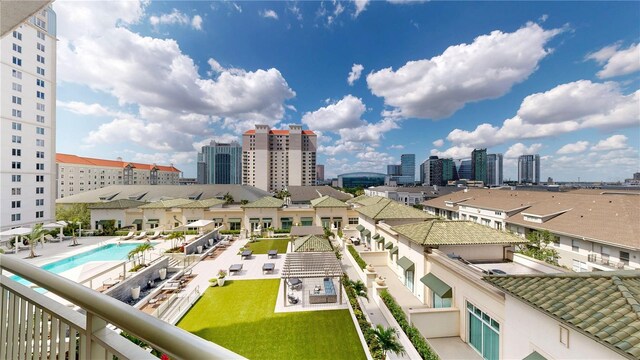 exterior space with a city view
