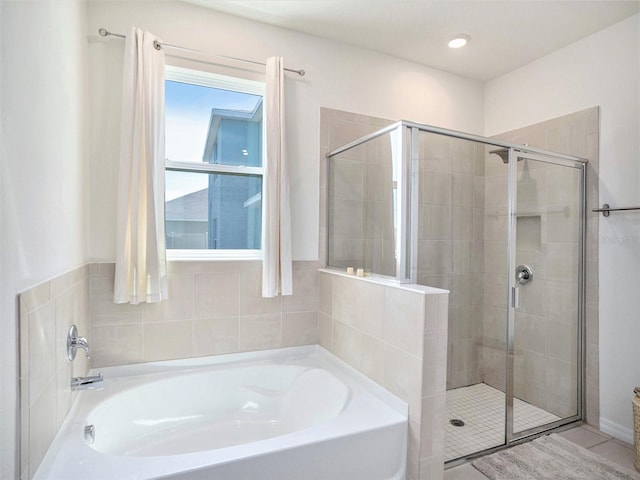 5464 Flint Hills Dr, Wimauma, FL 33598 - bathroom featuring a garden tub and a stall shower